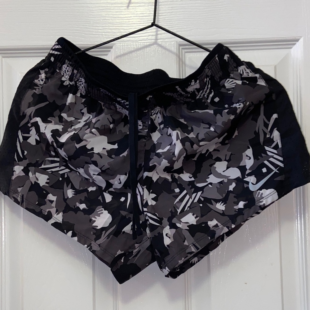 Nike Black and Gray Camo Athletic Shorts